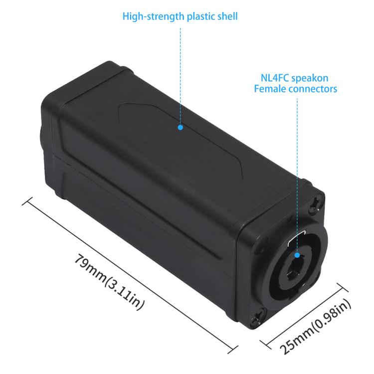 NL4FC Speakon Female to Female Speaker Connector Adapter - Black