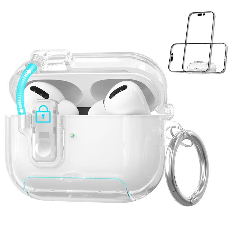 For AirPods Pro 3 XDcase Clear TPU Auto Pop-Up Earbud Case with Holder