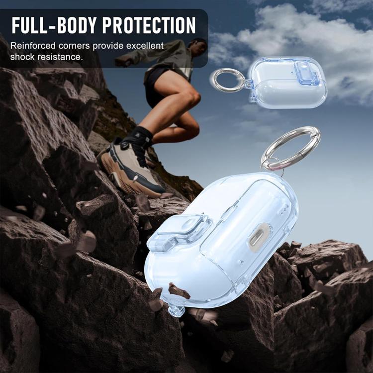 For AirPods 4 XDcase Clear TPU Auto Pop-Up Earbud Case with Holder