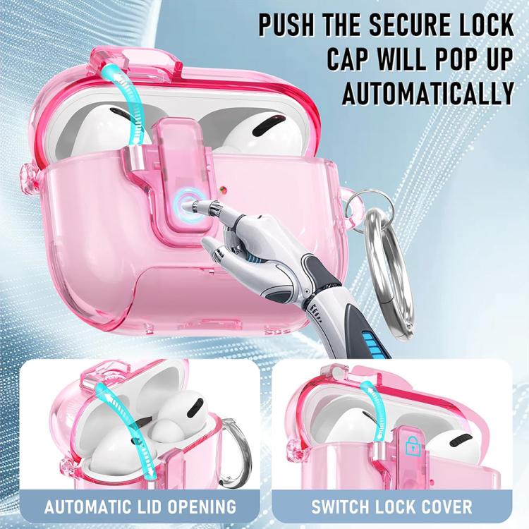For AirPods 4 XDcase Clear TPU Auto Pop-Up Earbud Case with Holder