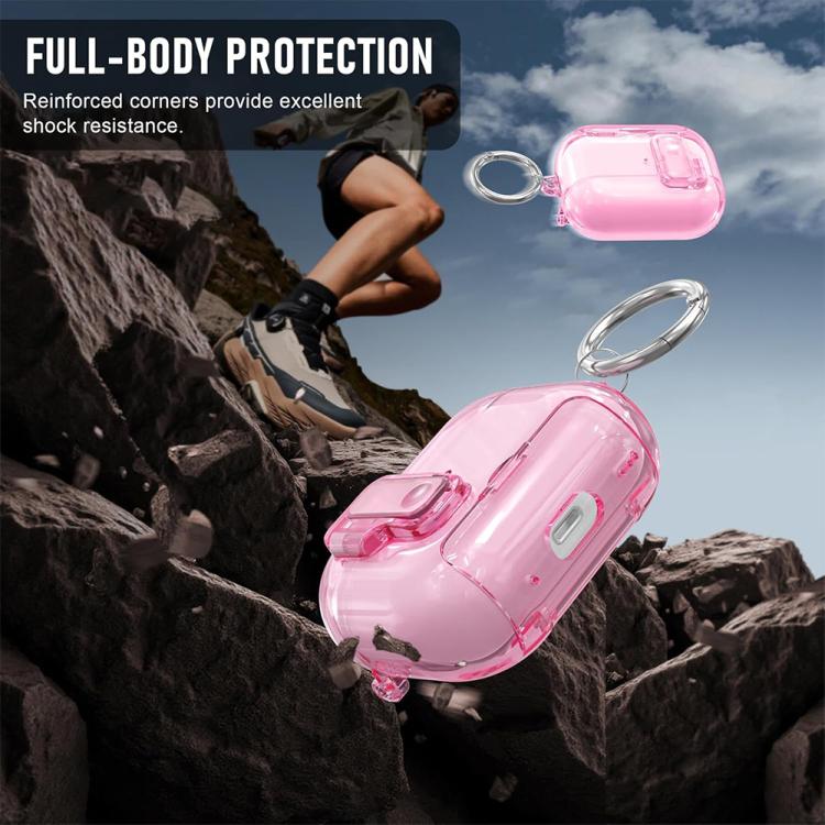 For AirPods 4 XDcase Clear TPU Auto Pop-Up Earbud Case with Holder
