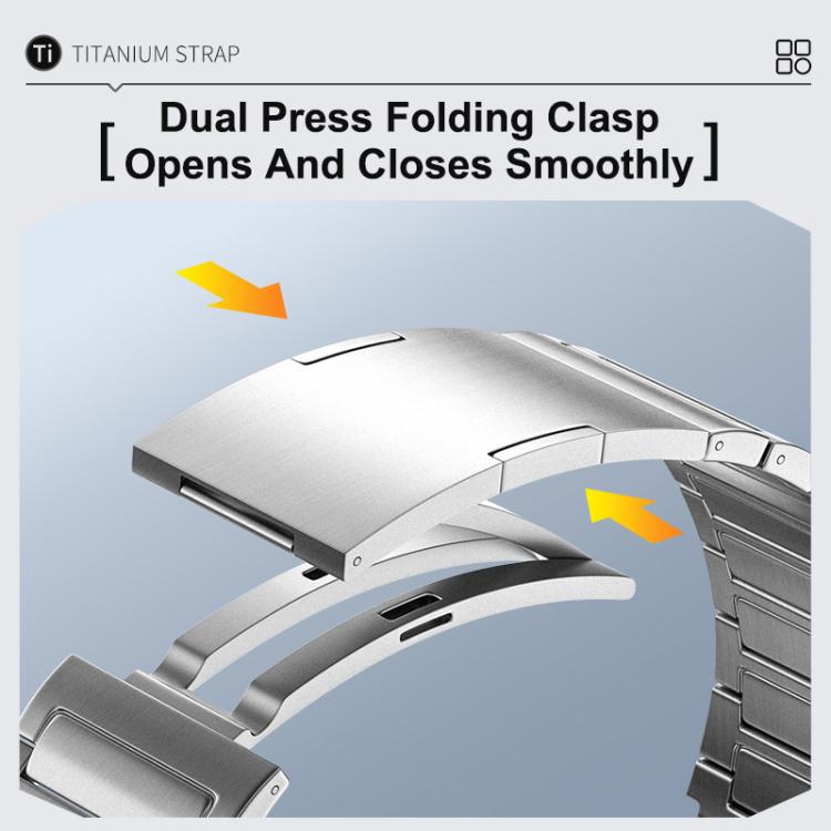 22mm H-Shaped Detachable Press Folding Clasp Titanium Alloy Watch Band
