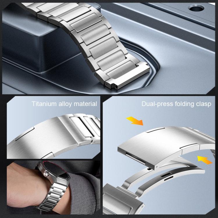22mm H-Shaped Detachable Press Folding Clasp Titanium Alloy Watch Band