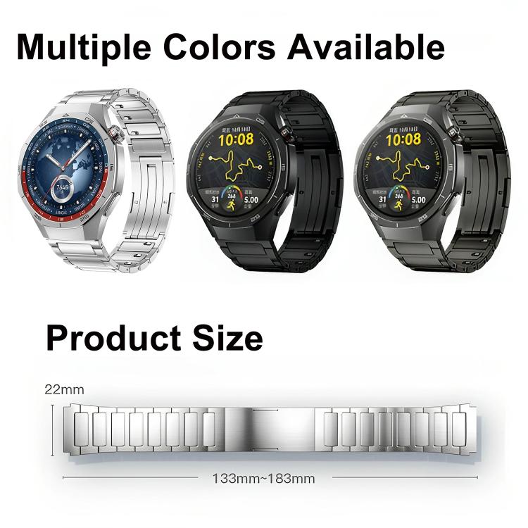 22mm H-Shaped Detachable Press Folding Clasp Titanium Alloy Watch Band