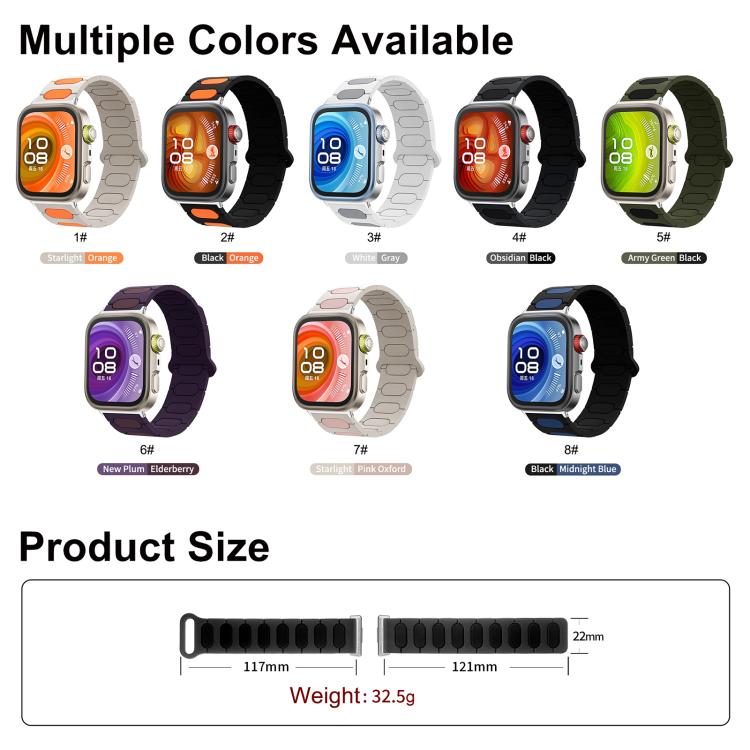 For Huawei Watch Fit4 / Fit4 Pro / Fit3 Oval Magnetic Silicone Watch Band
