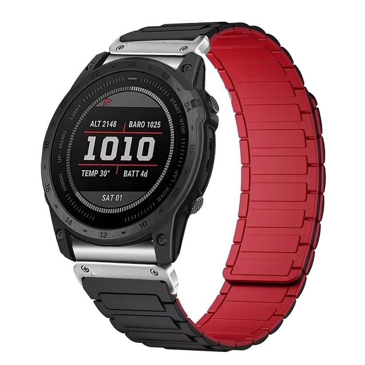 For Garmin 26mm Three Beads Magnetic Silicone Watch Band