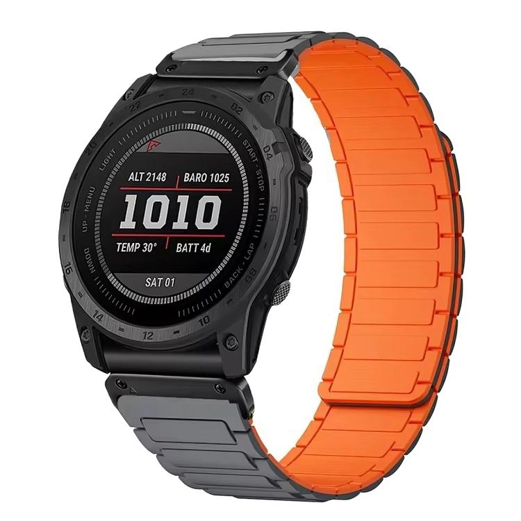 For Garmin 20mm Three Beads Magnetic Silicone Watch Band
