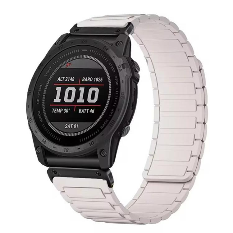 For Garmin 20mm Three Beads Magnetic Silicone Watch Band
