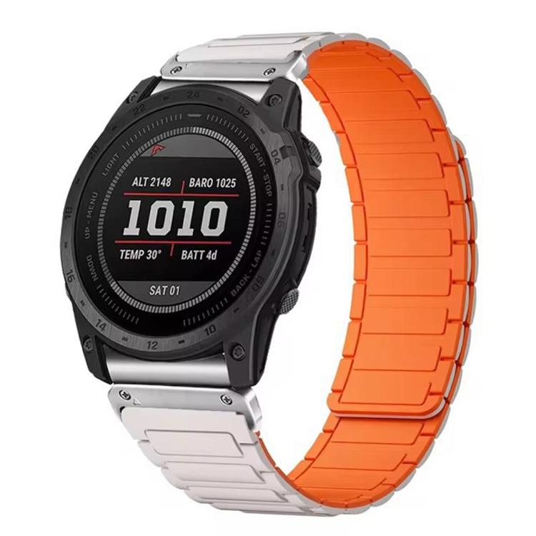 For Garmin 20mm Three Beads Magnetic Silicone Watch Band