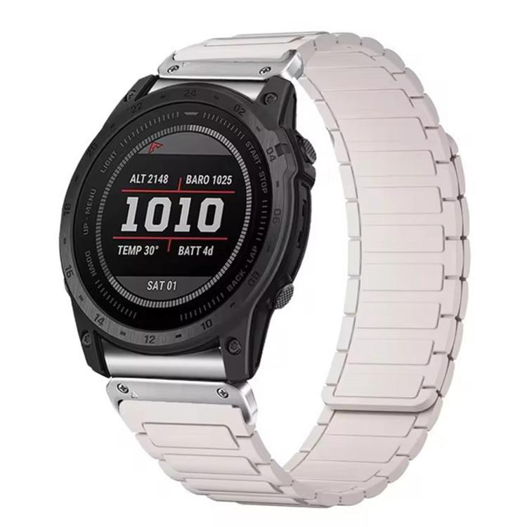 For Garmin 20mm Three Beads Magnetic Silicone Watch Band