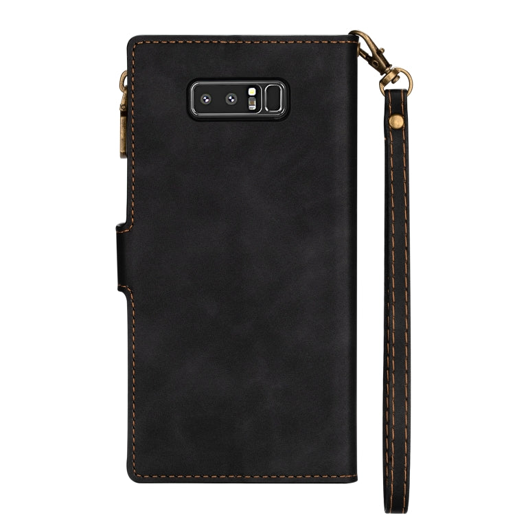 For Samsung Galaxy Note 8 Zipper Multi-card Slots Horizontal Flip PU Leather Case with Holder & Card Slots & Wallet & Lanyard & Photo Frame