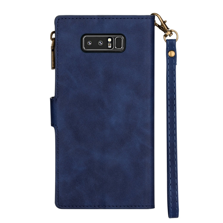 For Samsung Galaxy Note 8 Zipper Multi-card Slots Horizontal Flip PU Leather Case with Holder & Card Slots & Wallet & Lanyard & Photo Frame