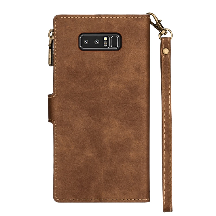 For Samsung Galaxy Note 8 Zipper Multi-card Slots Horizontal Flip PU Leather Case with Holder & Card Slots & Wallet & Lanyard & Photo Frame