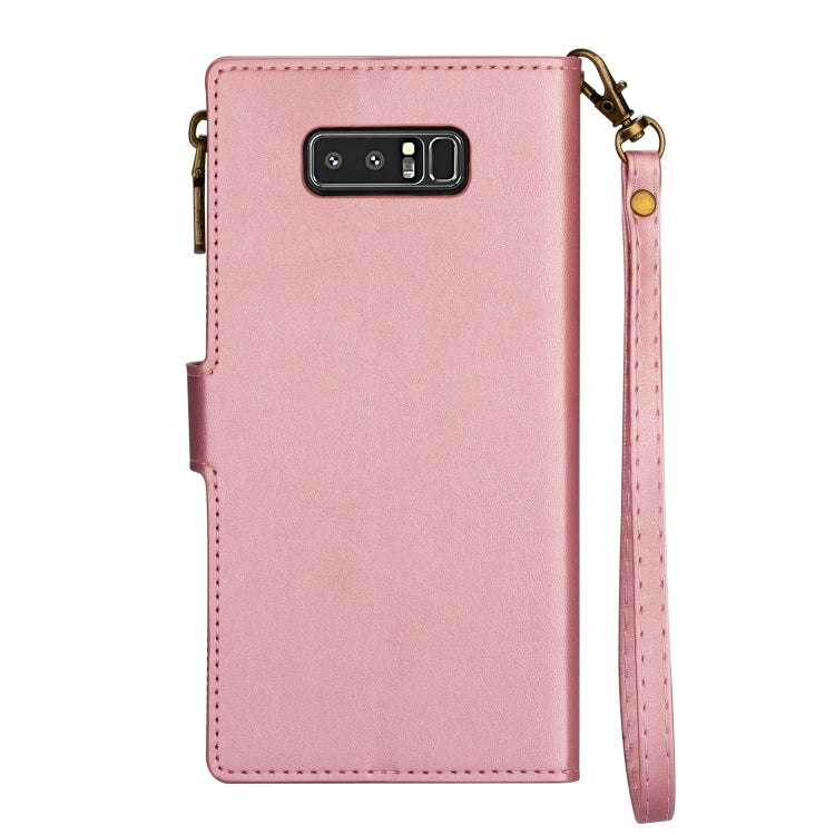 For Samsung Galaxy Note 8 Zipper Multi-card Slots Horizontal Flip PU Leather Case with Holder & Card Slots & Wallet & Lanyard & Photo Frame