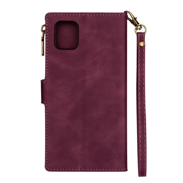 For Samsung Galaxy Note 10 Lite Zipper Multi-card Slots Horizontal Flip PU Leather Case with Holder & Card Slots & Wallet & Lanyard & Photo Frame