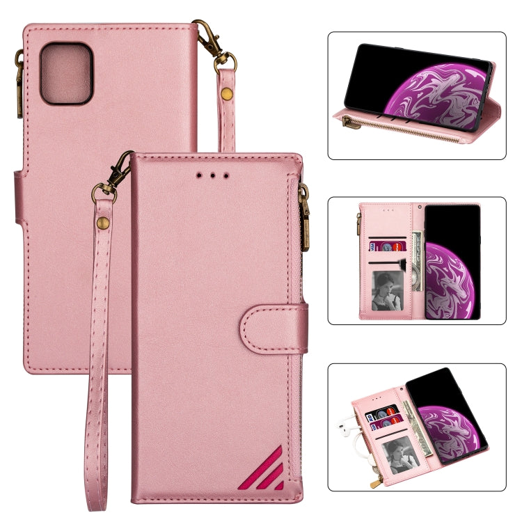 For Samsung Galaxy Note 10 Lite Zipper Multi-card Slots Horizontal Flip PU Leather Case with Holder & Card Slots & Wallet & Lanyard & Photo Frame