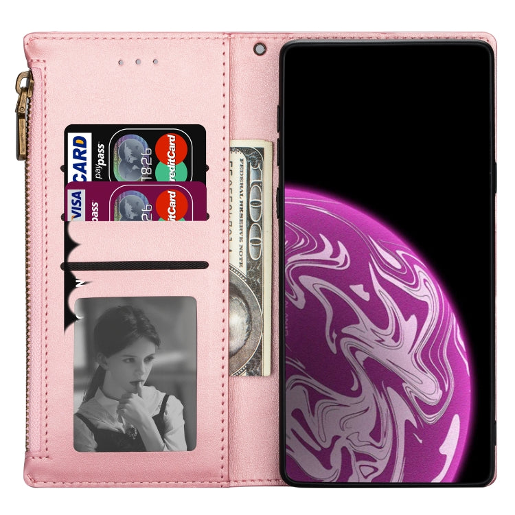 For Samsung Galaxy Note20 Zipper Multi-card Slots Horizontal Flip PU Leather Case with Holder & Card Slots & Wallet & Lanyard & Photo Frame
