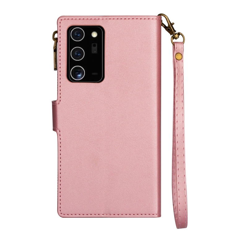 For Samsung Galaxy Note20 Ultra Zipper Multi-card Slots Horizontal Flip PU Leather Case with Holder & Card Slots & Wallet & Lanyard & Photo Frame