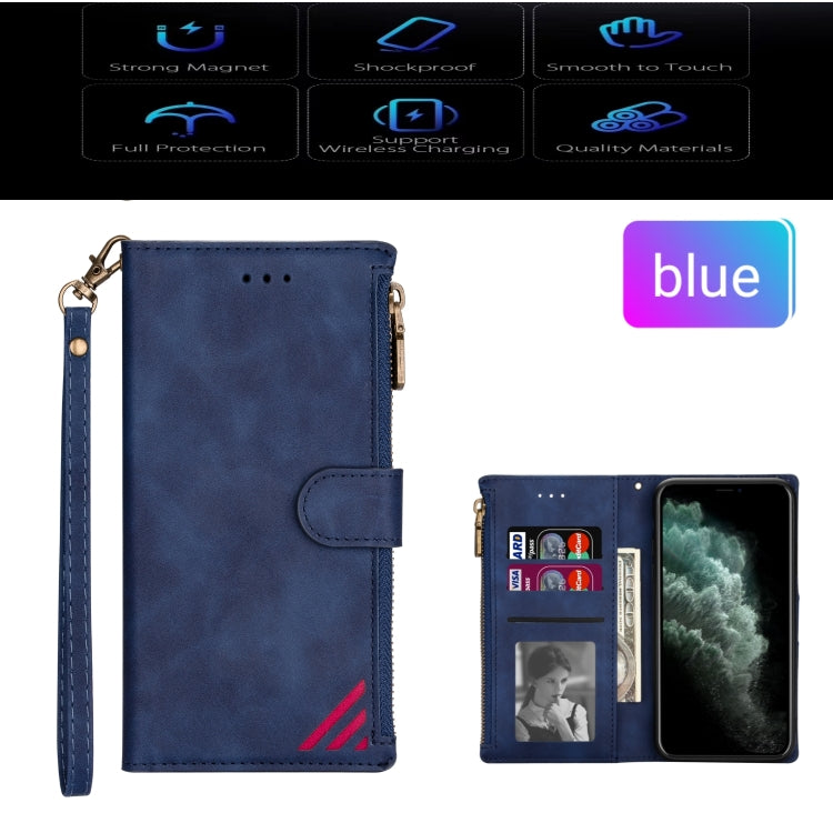 For Samsung Galaxy Note9 Zipper Multi-card Slots Horizontal Flip PU Leather Case with Holder & Card Slots & Wallet & Lanyard & Photo Frame