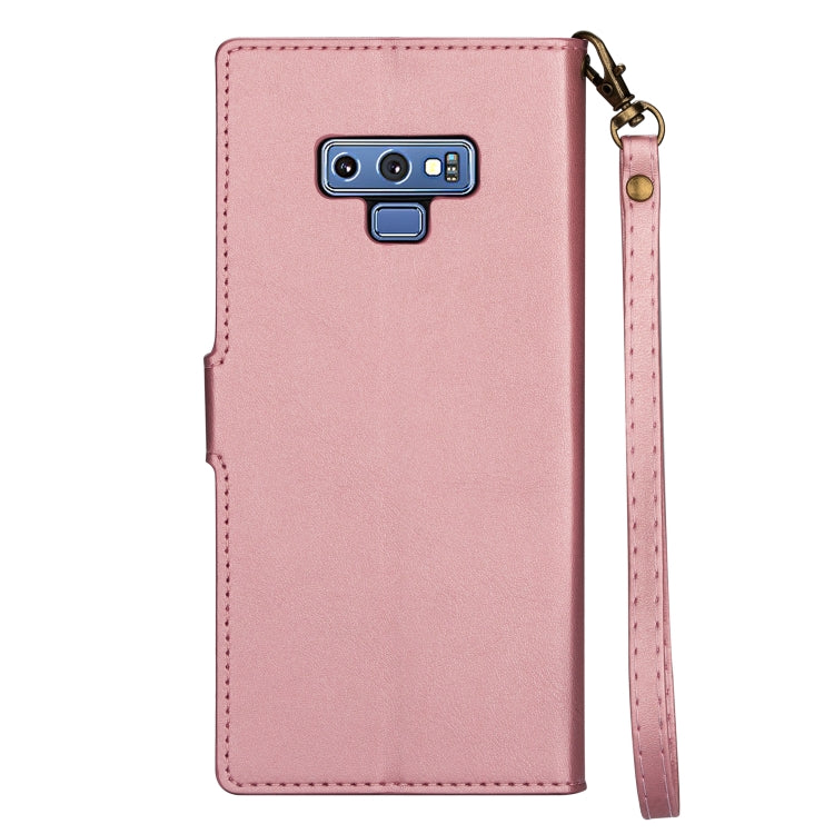 For Samsung Galaxy Note9 Zipper Multi-card Slots Horizontal Flip PU Leather Case with Holder & Card Slots & Wallet & Lanyard & Photo Frame