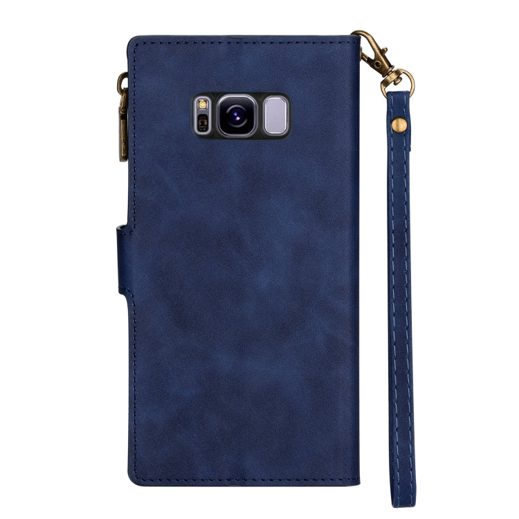 For Samsung Galaxy S8 Zipper Multi-card Slots Horizontal Flip PU Leather Case with Holder & Card Slots & Wallet & Lanyard & Photo Frame