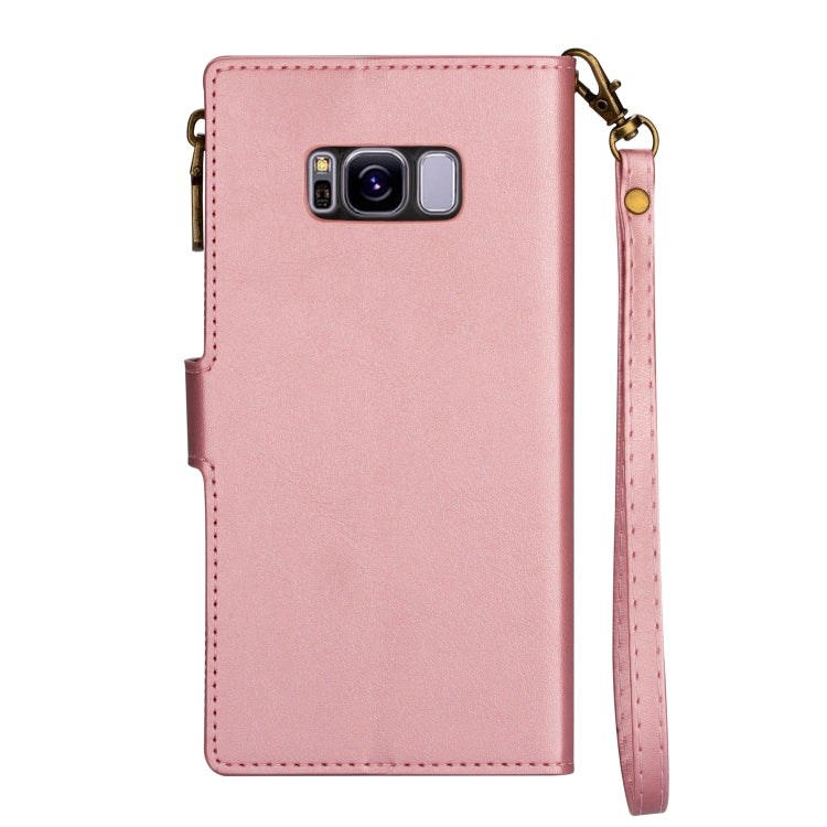 For Samsung Galaxy S8 Zipper Multi-card Slots Horizontal Flip PU Leather Case with Holder & Card Slots & Wallet & Lanyard & Photo Frame