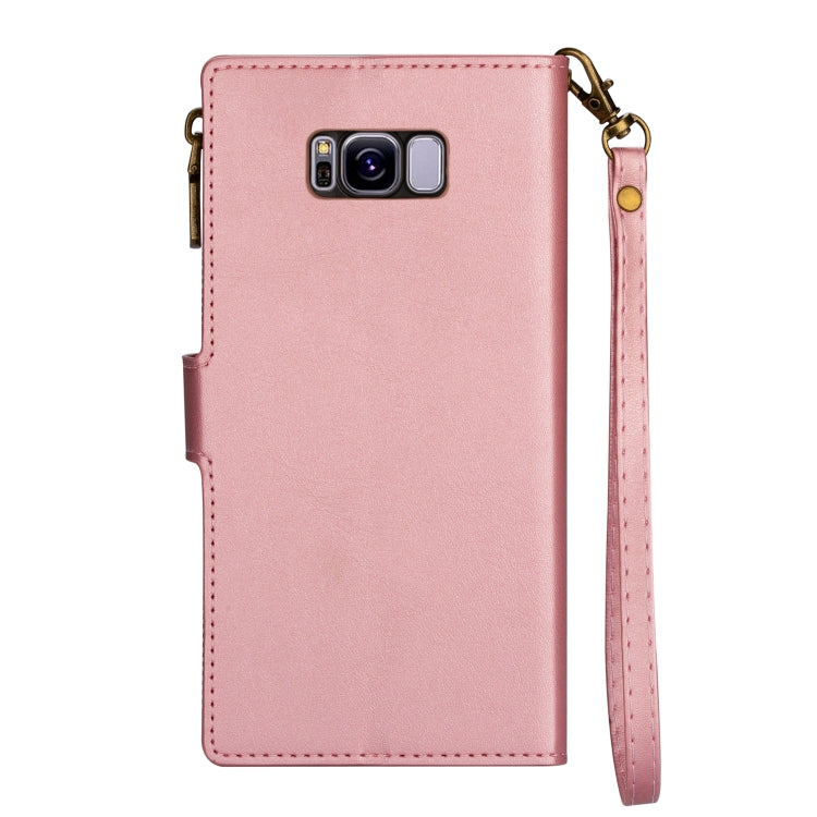 For Samsung Galaxy S8 Plus Zipper Multi-card Slots Horizontal Flip PU Leather Case with Holder & Card Slots & Wallet & Lanyard & Photo Frame