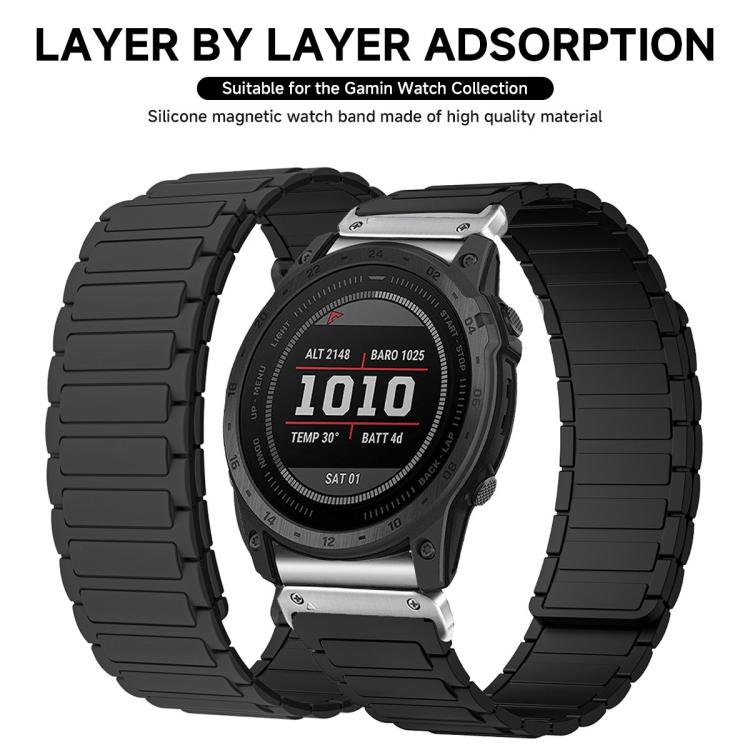 For Garmin 26mm Three Beads Magnetic Silicone Watch Band