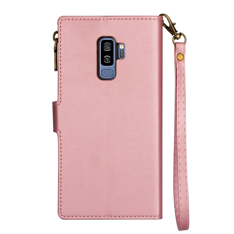 For Samsung Galaxy S9 Plus Zipper Multi-card Slots Horizontal Flip PU Leather Case with Holder & Card Slots & Wallet & Lanyard & Photo Frame
