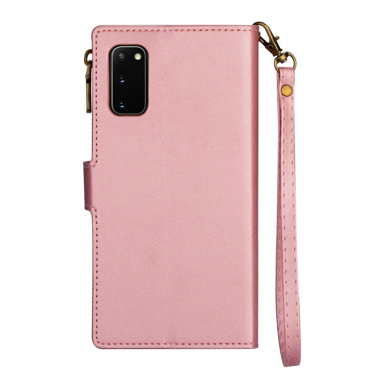 For Samsung Galaxy S20 Zipper Multi-card Slots Horizontal Flip PU Leather Case with Holder & Card Slots & Wallet & Lanyard & Photo Frame