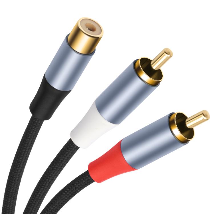 8004MMF RCA Female to 2 RCA Male Y-shaped Splitter Audio Cable, Length:0.5m