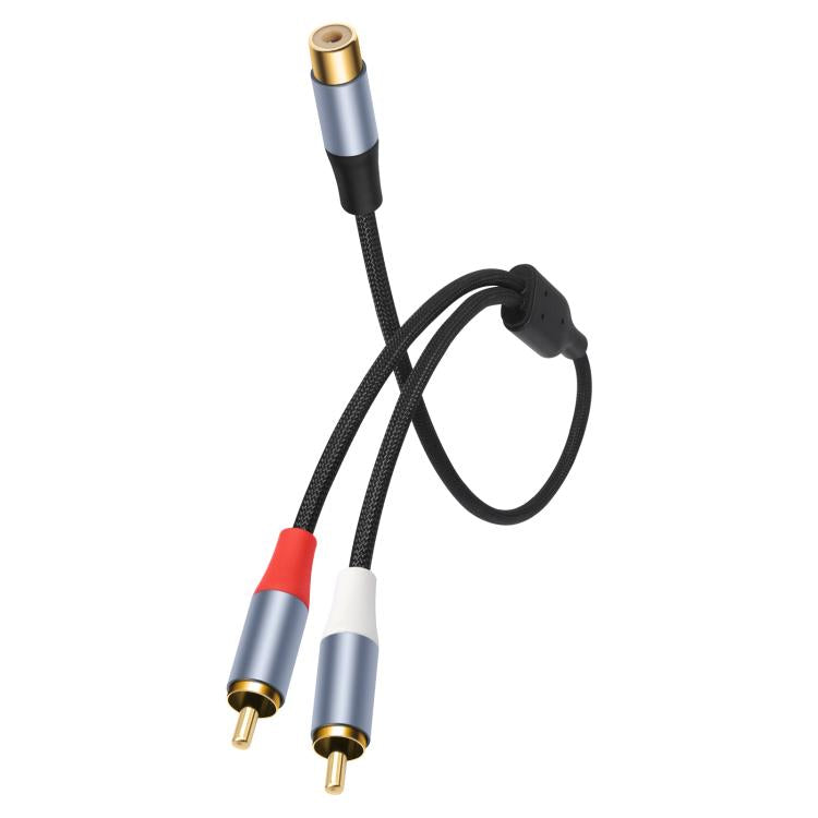 8004MMF RCA Female to 2 RCA Male Y-shaped Splitter Audio Cable, Length:0.5m