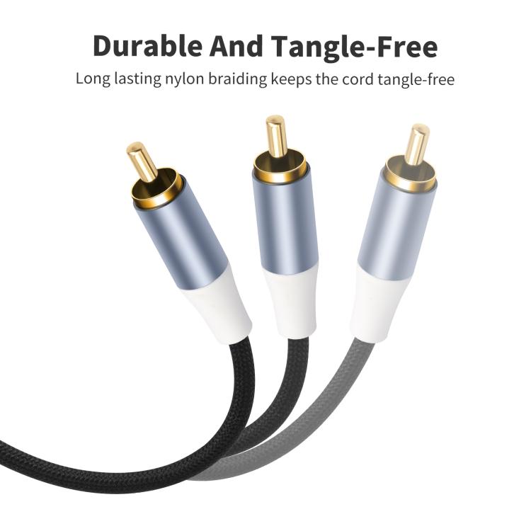 8004MMF RCA Female to 2 RCA Male Y-shaped Splitter Audio Cable, Length:0.5m