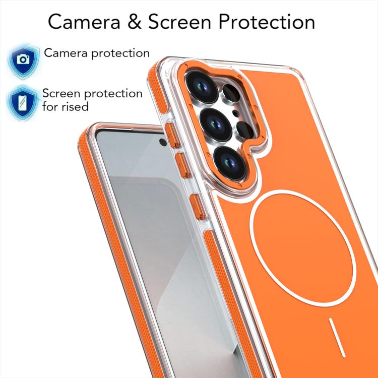 For Samsung Galaxy S24 Ultra 5G Vibrant Dual-color TPU + Acrylic Magnetic Phone Case