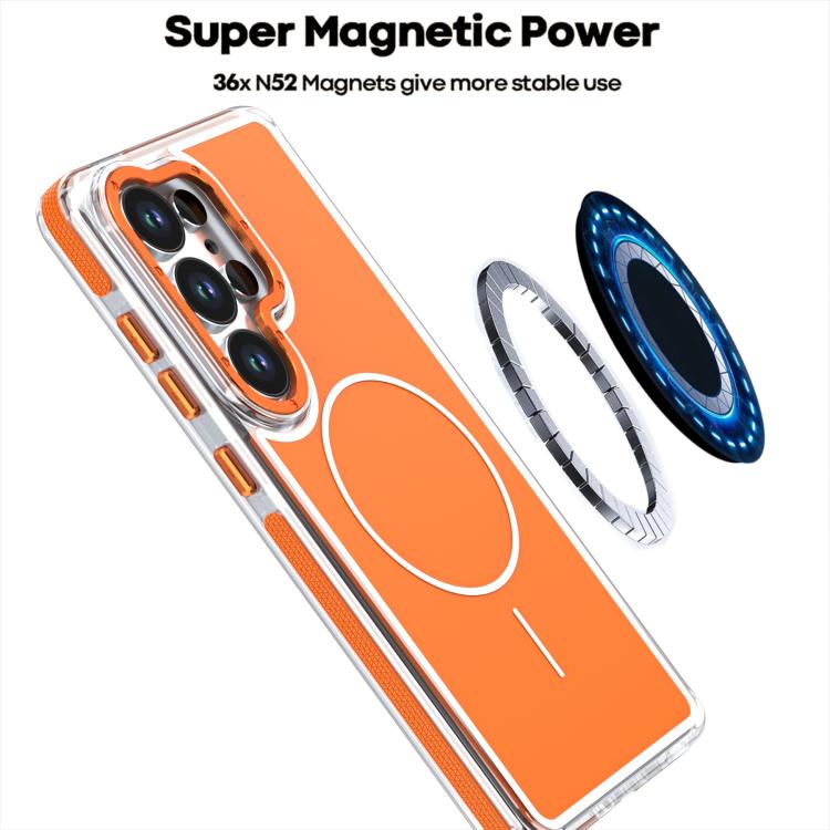 For Samsung Galaxy S24 Ultra 5G Vibrant Dual-color TPU + Acrylic Magnetic Phone Case