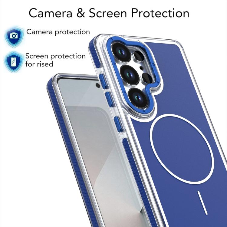 For Samsung Galaxy S24 Ultra 5G Vibrant Dual-color TPU + Acrylic Magnetic Phone Case