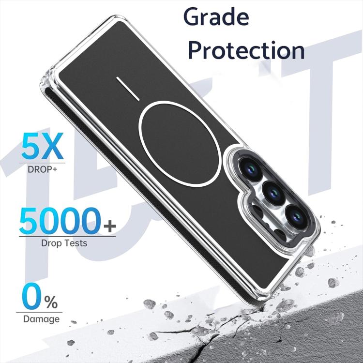 For Samsung Galaxy S24 Ultra 5G Vibrant Dual-color TPU + Acrylic Magnetic Phone Case