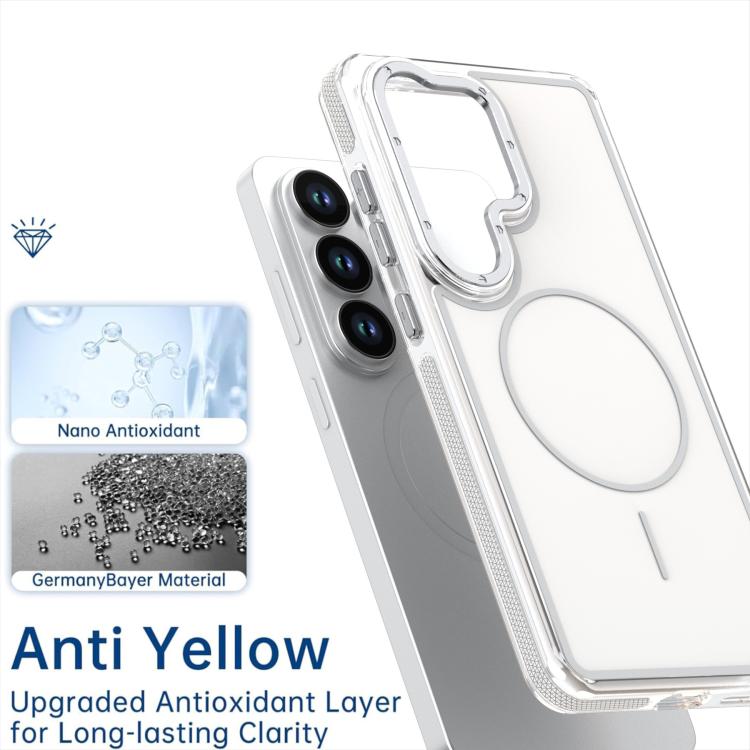 For Samsung Galaxy S24 Ultra 5G Vibrant Dual-color TPU + Acrylic Magnetic Phone Case