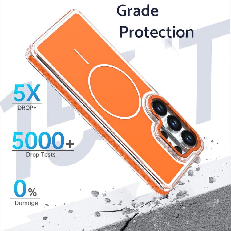 For Samsung Galaxy S25 Ultra 5G Vibrant Dual-color TPU + Acrylic Magnetic Phone Case