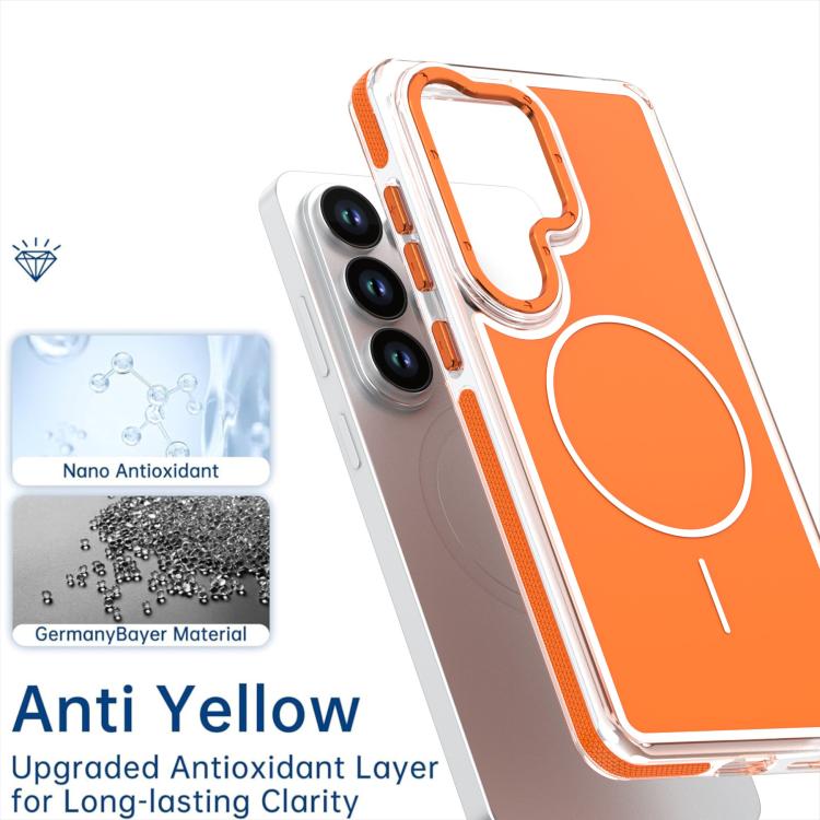 For Samsung Galaxy S25 Ultra 5G Vibrant Dual-color TPU + Acrylic Magnetic Phone Case