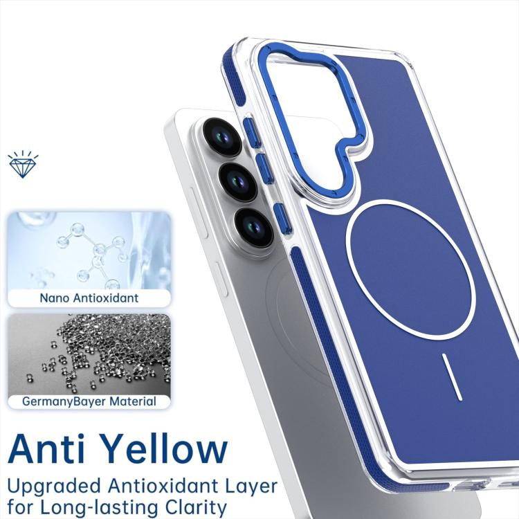 For Samsung Galaxy S25 Ultra 5G Vibrant Dual-color TPU + Acrylic Magnetic Phone Case
