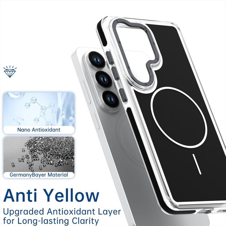 For Samsung Galaxy S25 Ultra 5G Vibrant Dual-color TPU + Acrylic Magnetic Phone Case
