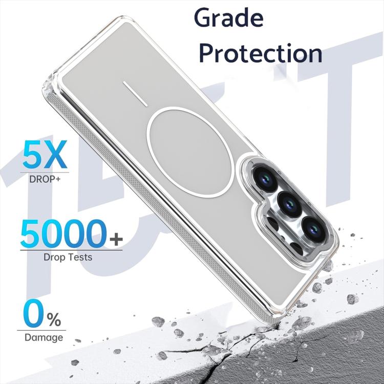 For Samsung Galaxy S25 Ultra 5G Vibrant Dual-color TPU + Acrylic Magnetic Phone Case