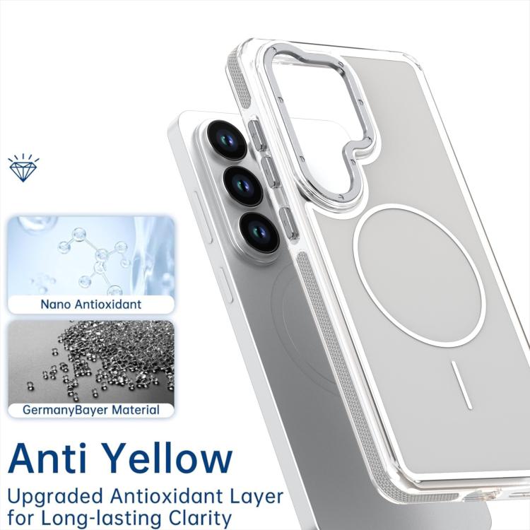 For Samsung Galaxy S25 Ultra 5G Vibrant Dual-color TPU + Acrylic Magnetic Phone Case