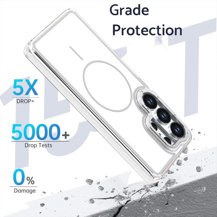 For Samsung Galaxy S25 Ultra 5G Vibrant Dual-color TPU + Acrylic Magnetic Phone Case