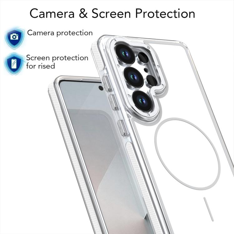 For Samsung Galaxy S25 Ultra 5G Vibrant Dual-color TPU + Acrylic Magnetic Phone Case