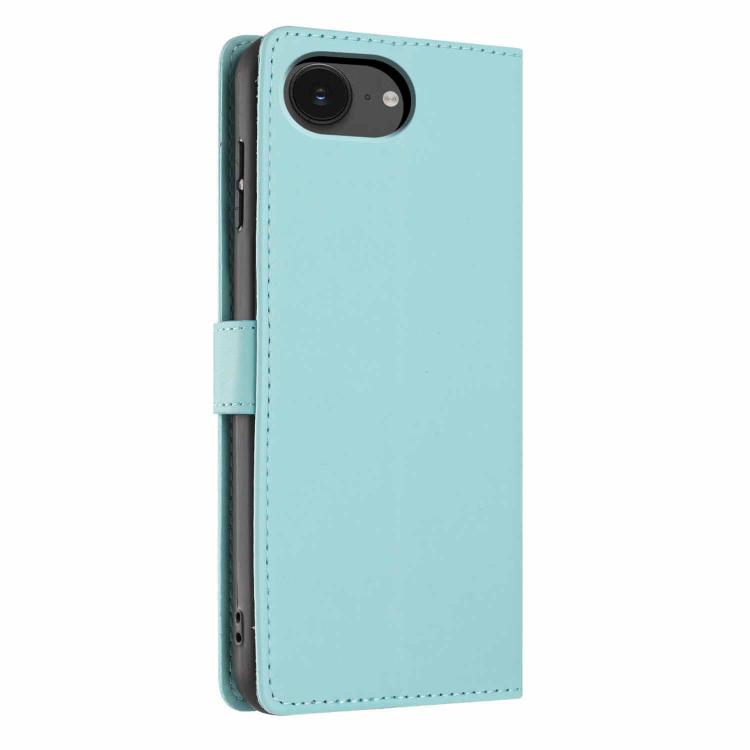 For iPhone 17e / 16e Tree Cat Embossed Flip Vegan Leather Phone Case