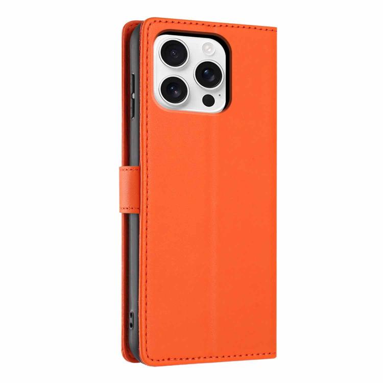 For iPhone 16 Pro Tree Cat Embossed Flip Vegan Leather Phone Case