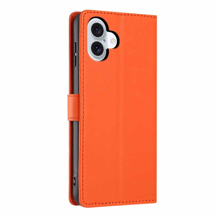 For iPhone 16 Plus Tree Cat Embossed Flip Vegan Leather Phone Case
