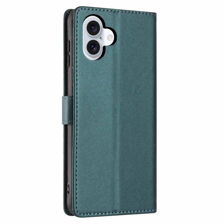 For iPhone 16 Plus Tree Cat Embossed Flip Vegan Leather Phone Case